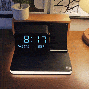 7 in 1 Wireless Charging Station with Clock & Night Light
