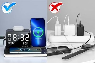 7 in 1 Wireless Charging Station with Clock & Night Light